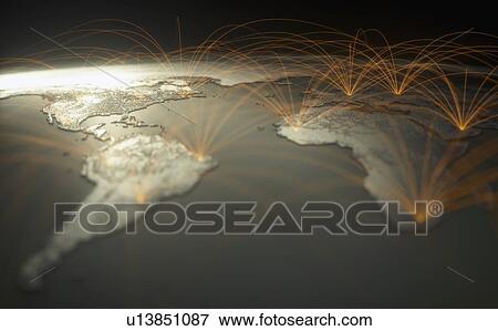 Global connectivity, illustration View Large Photo Image Stock Photo - Global connectivity, illustration. Fotosearch