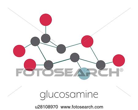Stock Image - Glucosamine dietary supplement molecule, illustration. Fotosearch