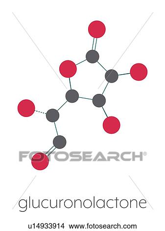 Picture - Glucuronolactone molecule, illustration. Fotosearch