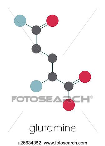 Stock Image - Glutamine amino acid molecule, illustration. Fotosearch