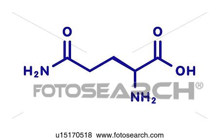Stock Photo - Glutamine amino acid molecule, illustration. Fotosearch