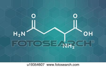 Stock Photo - Glutamine amino acid molecule, illustration. Fotosearch