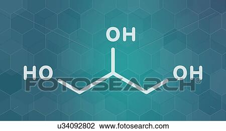 Stock Image - Glycerol molecule, illustration. Fotosearch