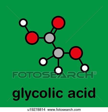 Picture - Glycolic acid molecule. Fotosearch