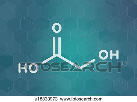 Stock Image - Glycolic acid molecule. Fotosearch
