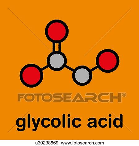 Stock Photo - Glycolic acid molecule. Fotosearch