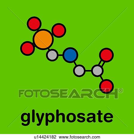 Stock Image - Glyphosate herbicide molecule, illustration. Fotosearch