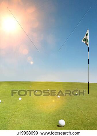 Golf balls on Putting Green View Large Photo Image Stock Photo - Golf balls on Putting Green. Fotosearch