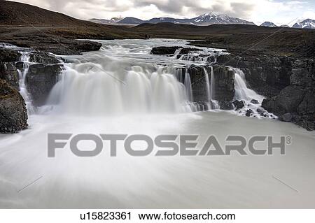 Stock Image - Gullfoss waterfall, a series of cascades on the Hvita river, Hrunamannahreppur, Iceland. Fotosearch