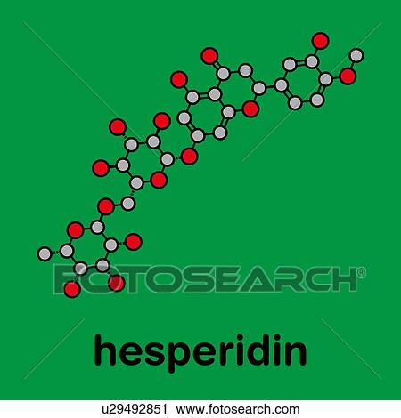 Stock Image - Hesperidin citrus flavanone molecule, illustration. Fotosearch