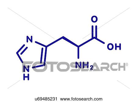 Stock Image - Histidine amino acid molecule, illustration. Fotosearch