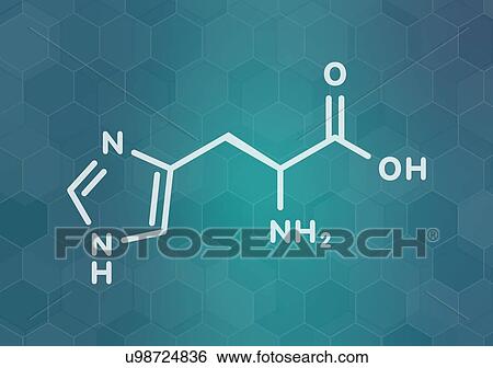 Stock Photograph - Histidine amino acid molecule, illustration. Fotosearch