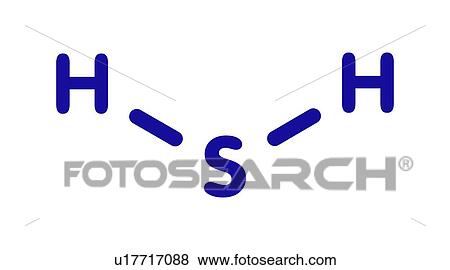 Stock Photo - Hydrogen sulfide molecule, illustration. Fotosearch