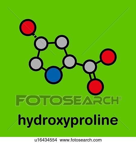 Picture - Hydroxyproline amino acid, illustration. Fotosearch