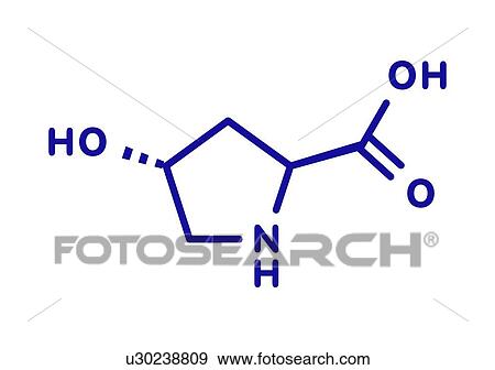 Stock Photo - Hydroxyproline amino acid, illustration. Fotosearch