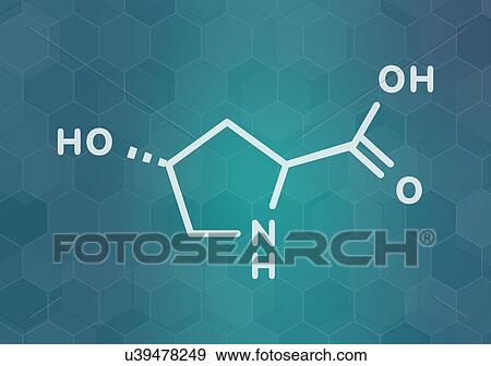 Stock Photo - Hydroxyproline amino acid, illustration. Fotosearch