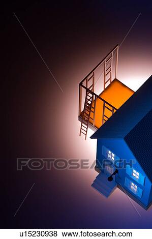 Stock Photo - Illuminated model of house. Fotosearch