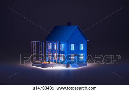 Stock Photography - Illuminated model of house. Fotosearch