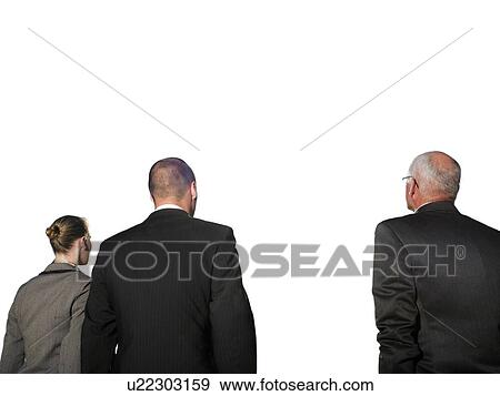 Stock Photo - Isolated photo of Rear view of three business people. Fotosearch