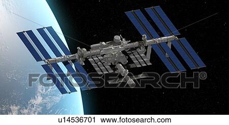 ISS and Earth, illustration View Large Photo Image Stock Image - ISS and Earth, illustration. Fotosearch