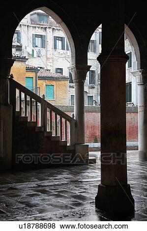 Stock Photo - Italy Venice building exterior with steps. Fotosearch