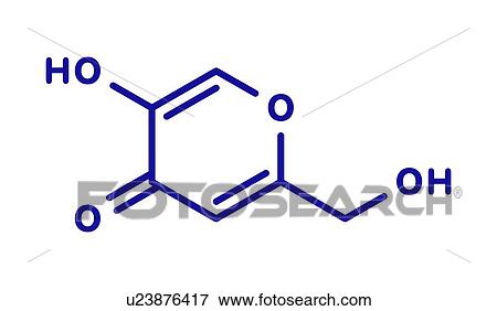 Stock Photo - Kojic acid molecule, illustration. Fotosearch