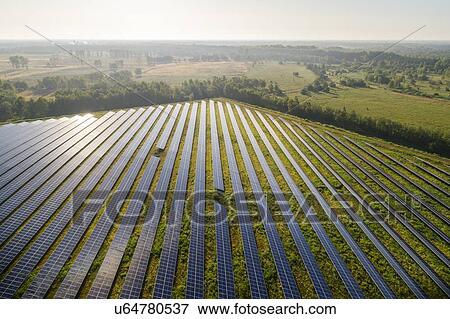 Stock Photo - Large solar farms, Andijk, Noord-Holland, Netherlands. Fotosearch