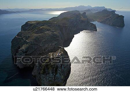 Stock Photo - Lighthouse, Cap Formentor, Tramuntana Mountains, Mallorca, Spain. Fotosearch