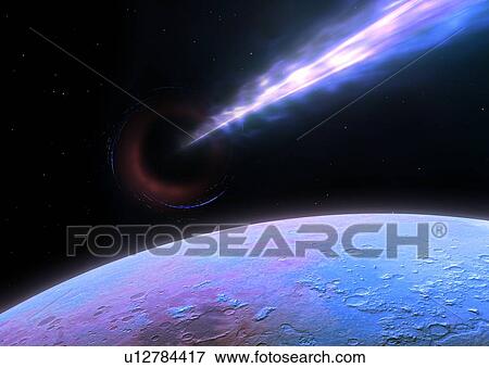 M87 Black hole seen from a planet, illustration View Large Photo Image Stock Photo - M87 Black hole seen from a planet, illustration. Fotosearch