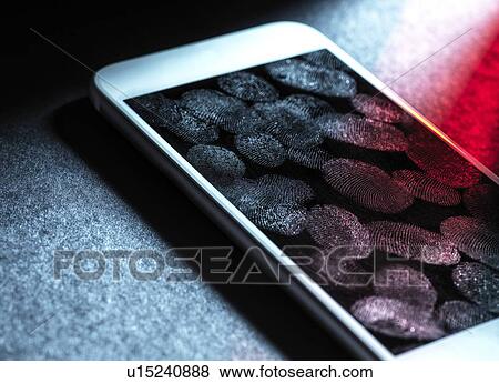 Stock Photo - Mobile phone security, conceptual image. Fotosearch