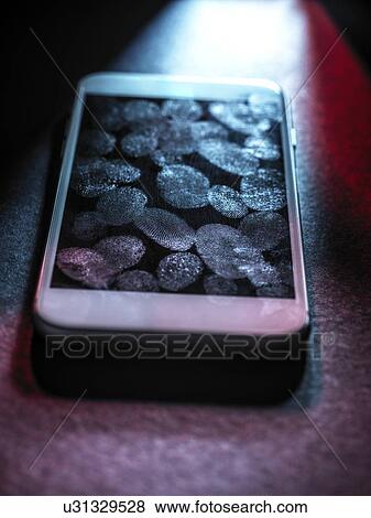 Stock Photo - Mobile phone security, conceptual image. Fotosearch