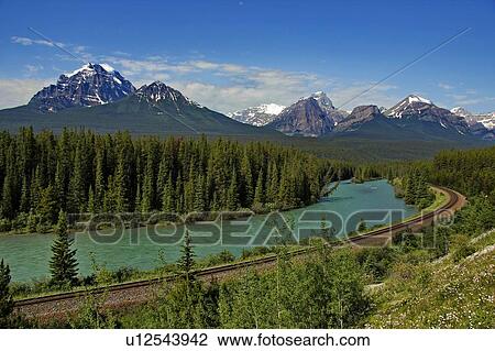 Morant's Curve, Bow River, Banff National Park, Rocky Mountains, Alberta, Canada View Large Photo Image Stock Image - Morant's Curve, Bow River, Banff National Park, Rocky Mountains, Alberta, Canada. Fotosearch