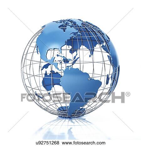 Stock Photo - North, Central and South Americas, illustration. Fotosearch