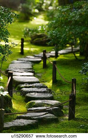 Stock Photo - Path in Japanese garden. Fotosearch