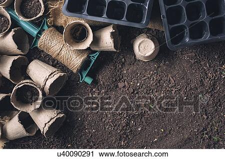 Peat pots and soil View Large Photo Image Stock Image - Peat pots and soil. Fotosearch