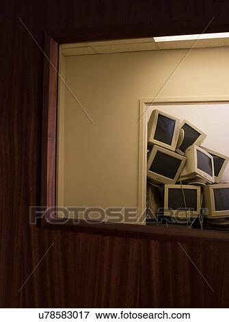 Pile of Old Monitors in Empty Office View Large Photo Image Stock Photo - Pile of Old Monitors in Empty Office. Fotosearch