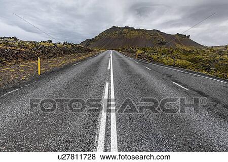 Road along volcanic lava field, Snaefellsbaer, Vesturland, Iceland View Large Photo Image Stock Photo - Road along volcanic lava field, Snaefellsbaer, Vesturland, Iceland. Fotosearch
