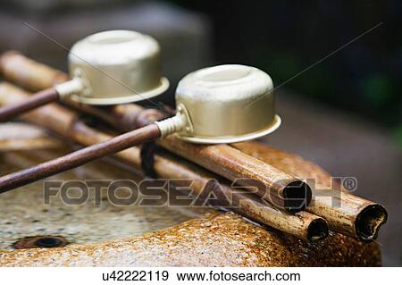 Stock Photo - Row of Japanese ladles. Fotosearch