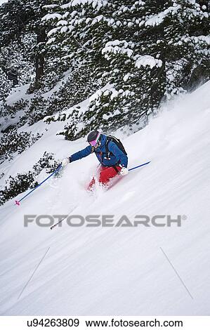 Skier skiing, Khtai, Austria View Large Photo Image Stock Photo - Skier skiing, Khtai, Austria. Fotosearch