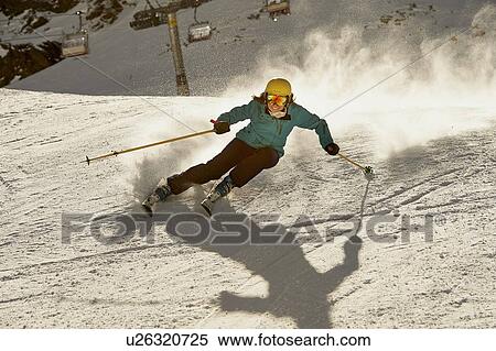 Stock Photography - Skier skiing, Khtai, Austria. Fotosearch
