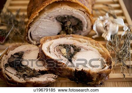 Slices of stuffed pork roast View Large Photo Image Stock Photography - Slices of stuffed pork roast. Fotosearch