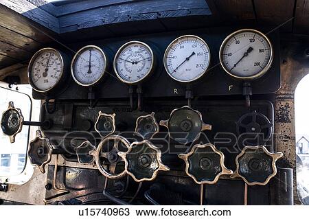 Steam train engine control panel View Large Photo Image Stock Image - Steam train engine control panel. Fotosearch