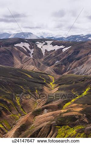 Volcanic mountains, Landmannalaugar, Highlands, Iceland View Large Photo Image Stock Photo - Volcanic mountains, Landmannalaugar, Highlands, Iceland. Fotosearch