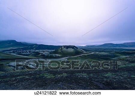 Stock Image - Volcano and area around it, Landmannalaugar, Iceland. Fotosearch