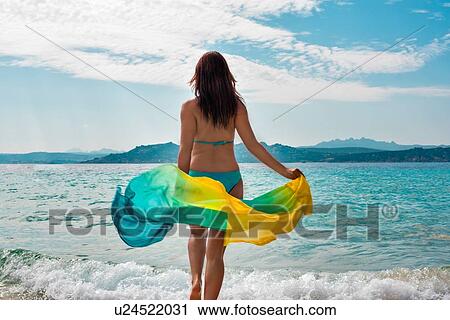 Woman enjoying beach View Large Photo Image Stock Image - Woman enjoying beach. Fotosearch