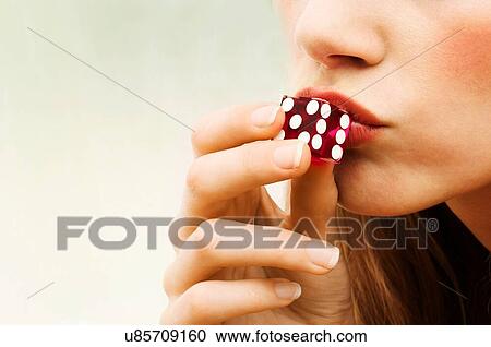 Woman Kissing Dice View Large Photo Image Stock Image - Woman Kissing Dice. Fotosearch