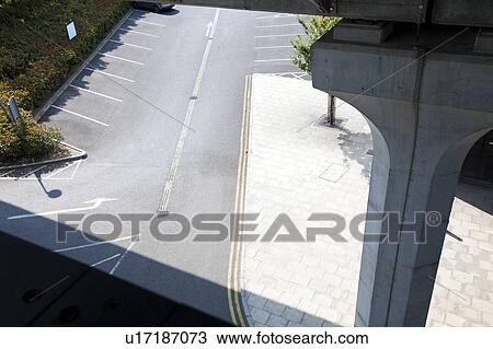 Aerial View of empty car park View Large Photo Image Stock Image - Aerial View of empty car park. Fotosearch
