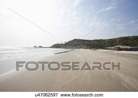 Stock Photo - Anjuna beach at Goa, India. Fotosearch