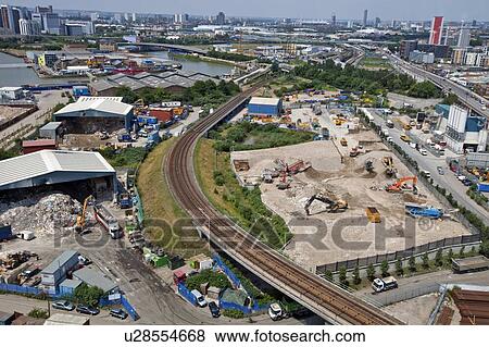 Stock Photo - Arial View of Industrial construction and recycling plant. Fotosearch
