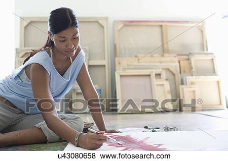 Stock Photo - Artist at Work. Fotosearch
